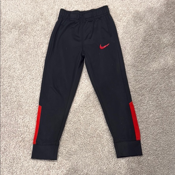 Nike Black and Red Sweatpants with Sporty Accents - Picture 1 of 4